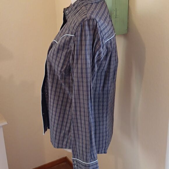 Vintage  Old Navy Pearl Snap Front Western Shirt.Western,Rodeo,Coastal  Cowgirl - Picture 5 of 11